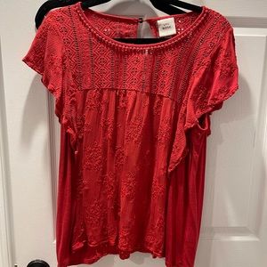 Knox Rose Flutter Short Sleeve Blouse